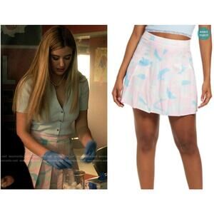 BP NWT M pleated skirt worn on pretty little liars pastel camo mini skirt kelly